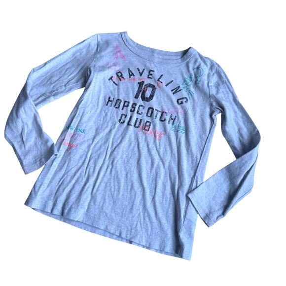 Crewcuts Hopscotch Glitter Graphic Long Sleeve Tee - Size 6/7 - Picture 1 of 4